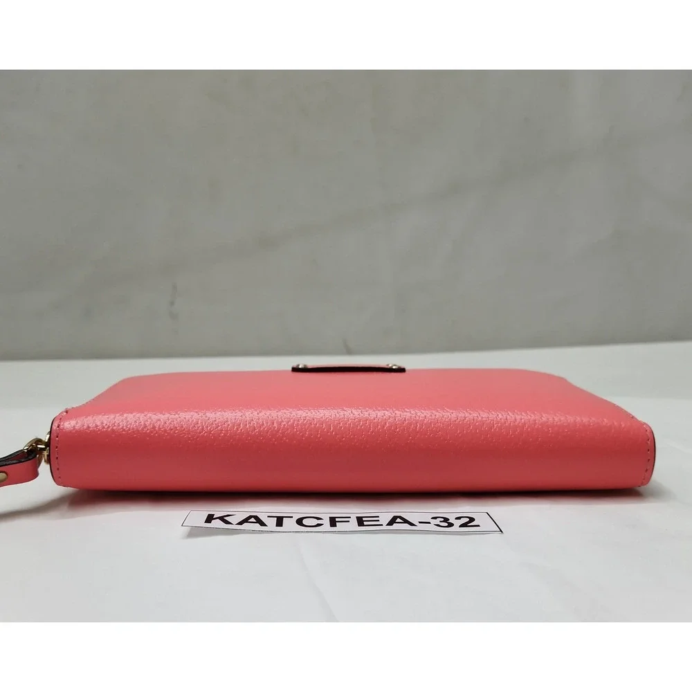 Kate Spade Pink Leather Zip Around Credit Card Wallet
